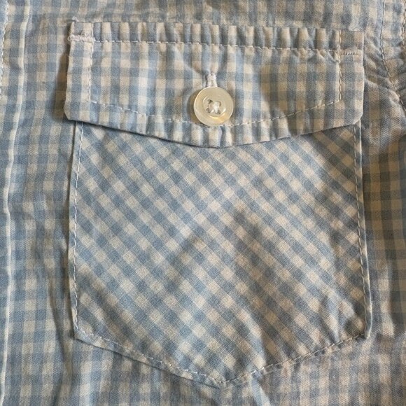 Joe Fresh Gingham Blue White Button Down Shirt Size 5T Boys Collared Shirt - Picture 4 of 9